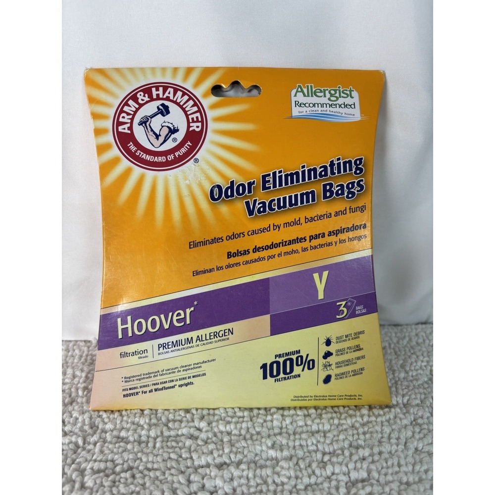 NIP Arm & Hammer Vacuum Bags Y for Hoover WindTunnel 3 Pack